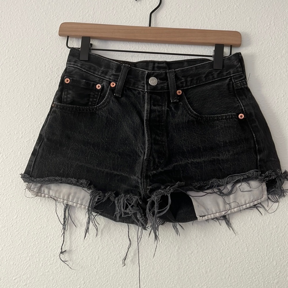 Levi black denim shorts